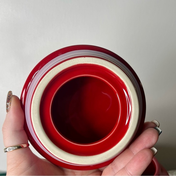 Rae Dunn Holiday Christmas Jingle Bells Cookie Jar Red Ceramic Canister New - Picture 6 of 9